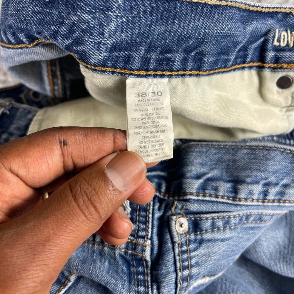 American Eagle Low Loose Mens Jeans 38x30 Medium Wash Blue Denim Relaxed Fit